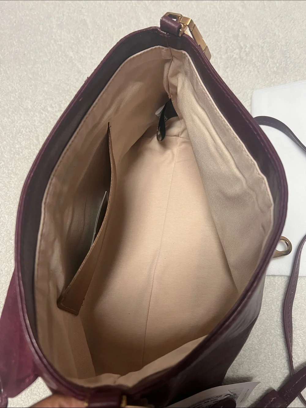 Arezzo Nicole Large Leather Pouch Drawstring Closure